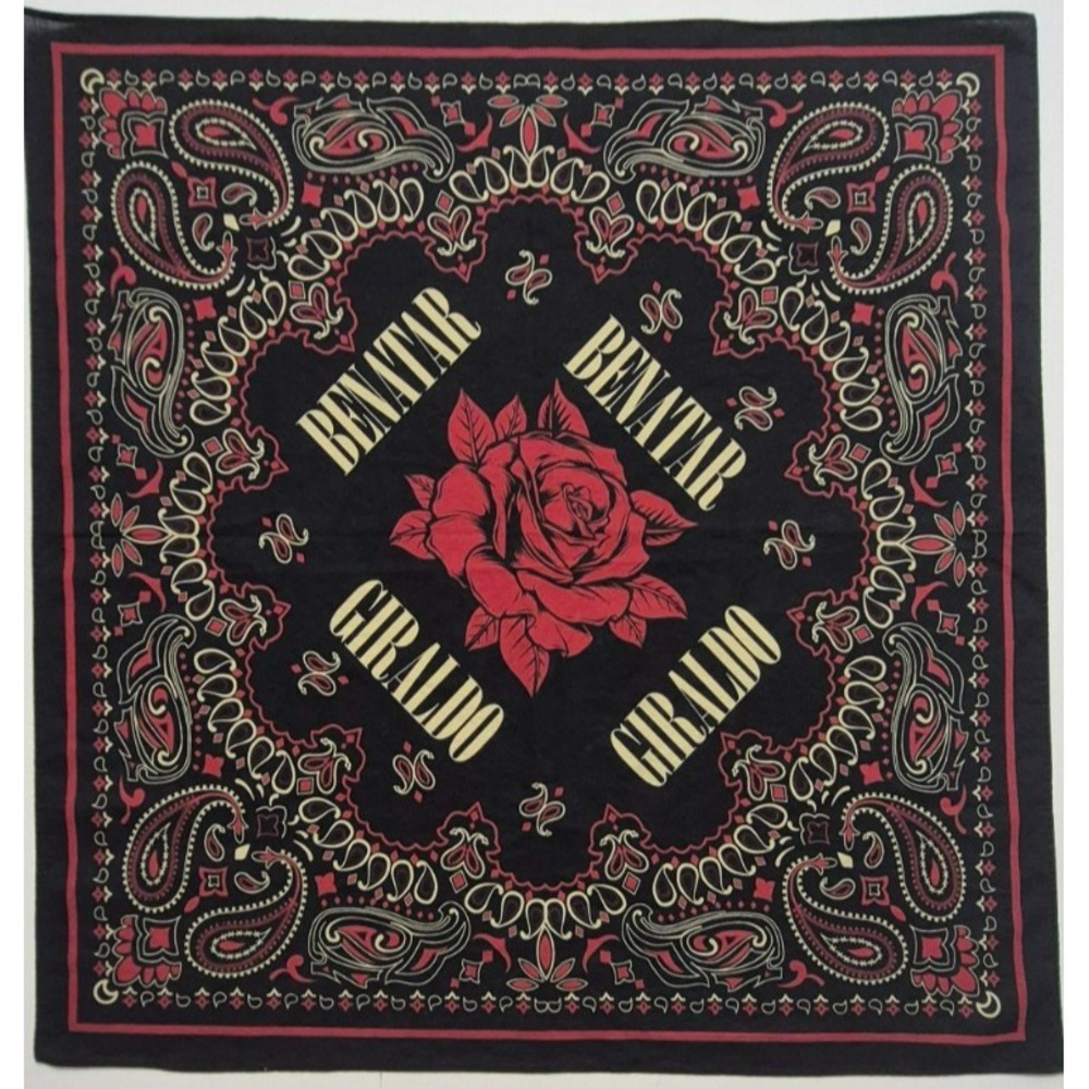 Pat Benatar & Neil Giraldo 2025‎ Tour Cotton Bandana scarf Music Rose